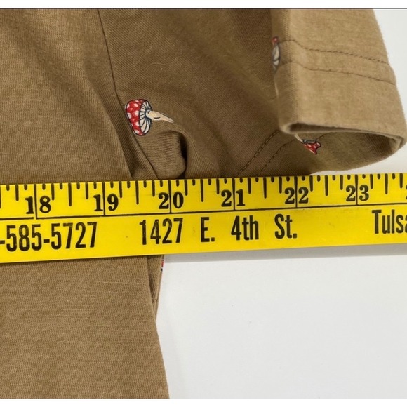 NWT AEROPOSTALE Mushroom Print T-Shirt Men Size M Tan Short Sleeve Crew Neck - Picture 7 of 13